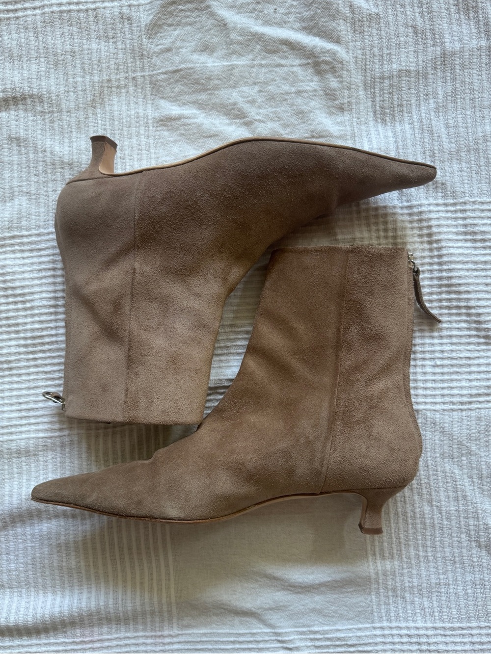 Aeyde Zoe suede kitten heel ankle boots